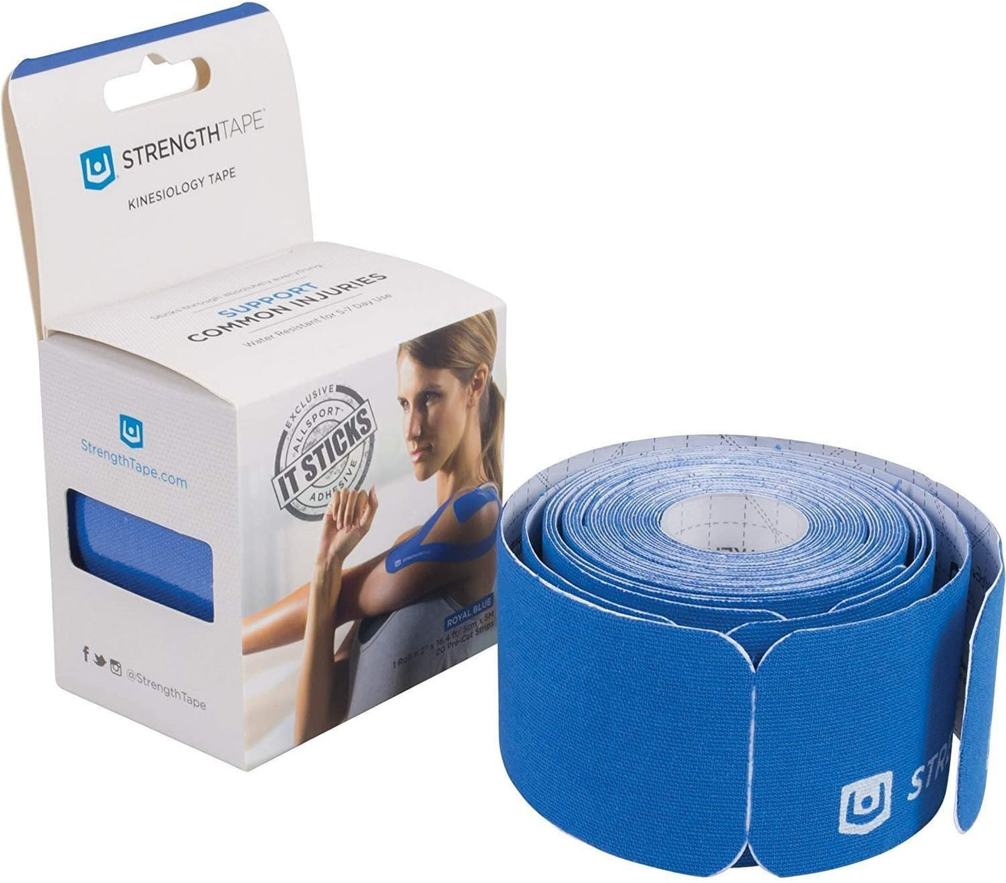 StrengthTape Kinesiology Tape, 5M Precut Roll