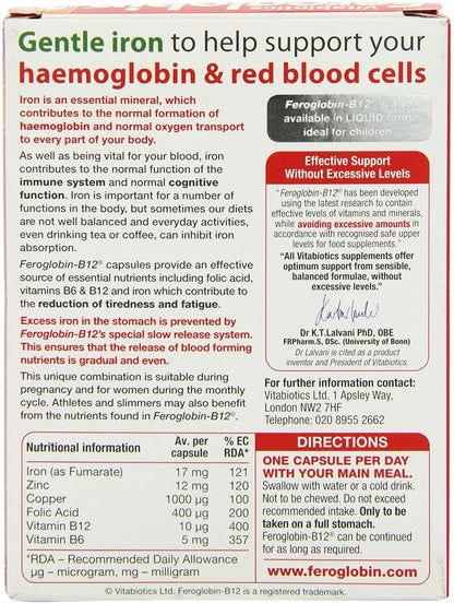 Feroglobin Vitabiotics Organic Vitamin and Mineral Capsules 30 Capsules