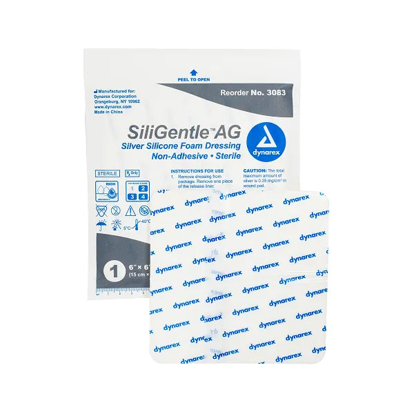 SiliGentle AG Silver Silicone Foam Dressing